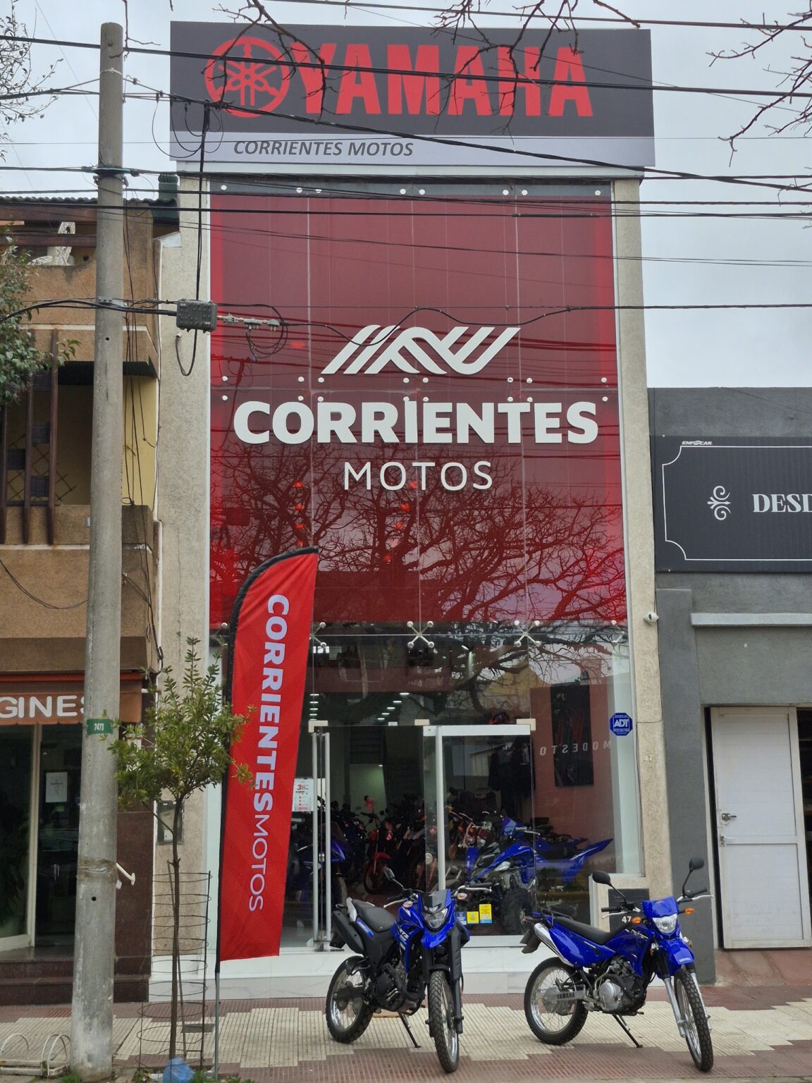 Fachada de Yamaha Corrientes Motos Río Tercero, en Av. San Martín 47