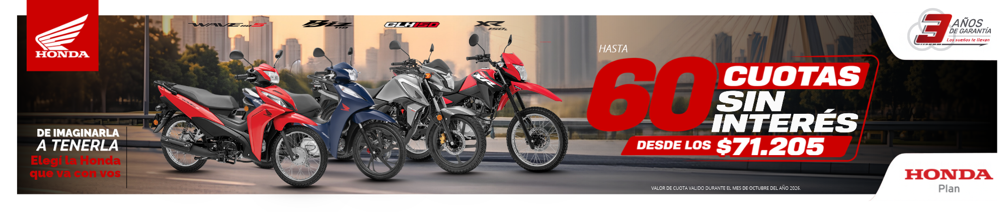 Honda Plan — hasta 60 cuotas sin interés en Corrientes Motos
